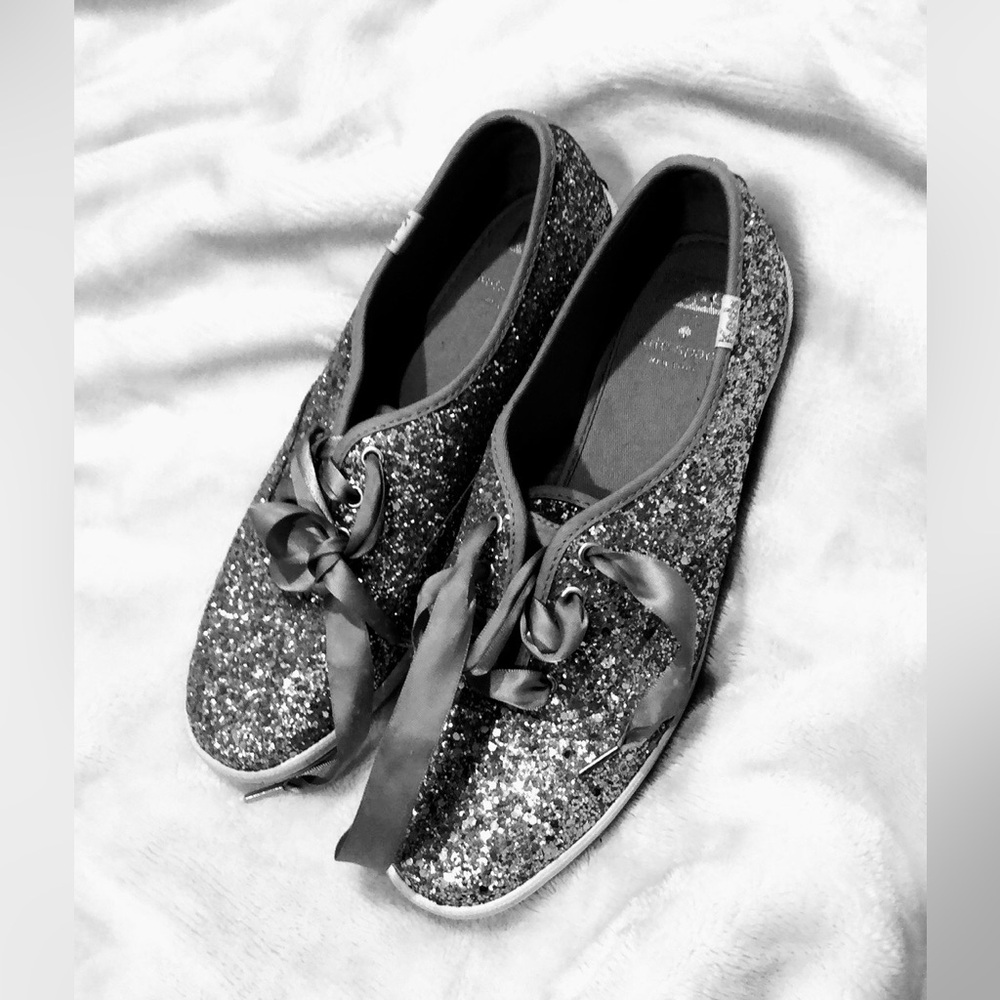 Keds x Kate Spade Glitter Lace Up Sneakers NWOT